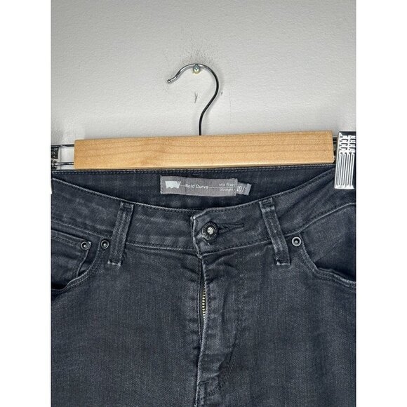 Levi's Women's Bold Curve Black Denim Mid Rise Straight Jeans Size 10/30 - Picture 4 of 10